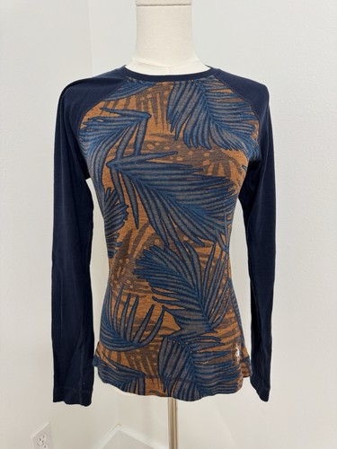 Top donna Smartwool Merino 250 Baselayer girocollo stampa foglia manica lunga taglia S - Foto 2 di 11