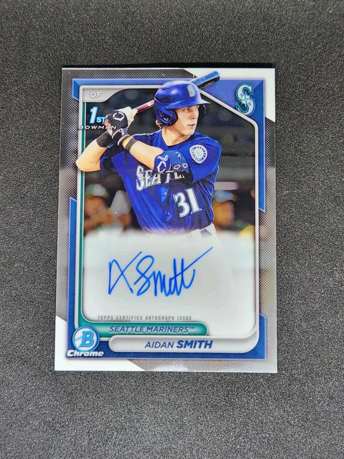 2024 Bowman Chrome Auto Aidan Smith 1st Bowman Mariners - Rays Autograph