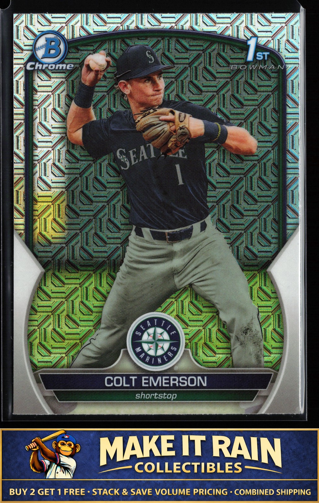 Colt Emerson 1st 2023 Bowman Draft Chrome Japan Refractor #BDC-42 Mariners