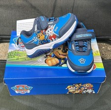 PAW Patrol Light-Up Kids Sneakers Blue/Gray Hook Loop US 6 EU 22