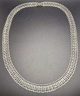 Vintage Woven Silver Tone 1/2” Wide Link Necklace 24” Length — photo 2