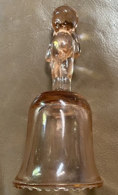 Pink Depression Glass - Kewpie Doll Figure Handle-Baby Bell VTG. 5 1/2'' Tall