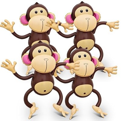  Inflatable Monkeys - Pack of 4-27 Inch Large Monkeys Inflatables For 4 Pack