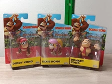 *FREE SHIP* 2.5" KONG FAMILY Donkey Diddy Dixie World of Nintendo Super Mario