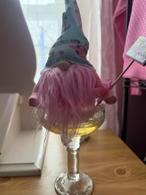Handmade Fairy Gnome Decor Pink Beard  OK But First Margaritas  Spring Shelf