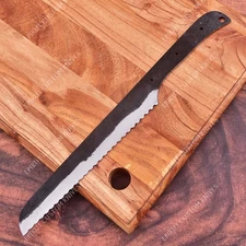 13'' 1095 High Carbon Steel SERRATED BREAD Knife Blank Blade Bushcraft Making
