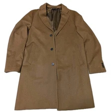 Uniqlo Wool Cashmere Blend Chesterfield Long Over Trench Coat Camel Medium *Read