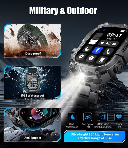Military Smart Watches for Men(Answer/Make Calls),2.01"HD Screen Sports - Photo 5 sur 8