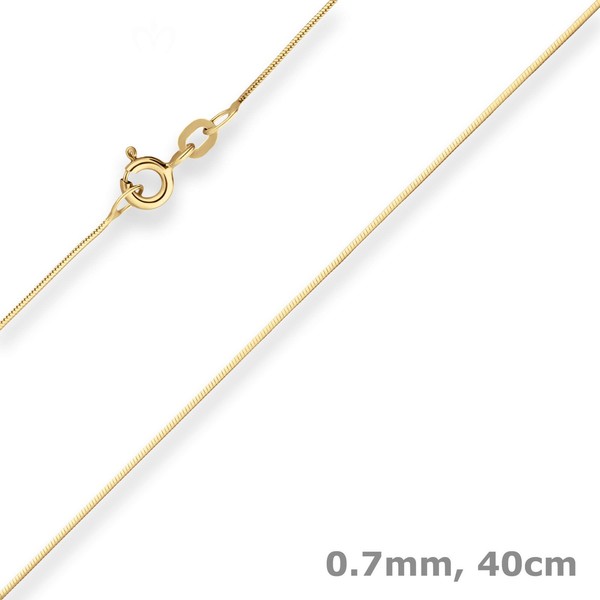 0,7Mm Schlangenkette Diamantiert Collier Halskette Aus 585 Gold Gelbgold 40Cm-image