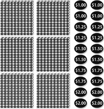 1560Pcs Black Vending Machine Price Labels, 1.00 1.25 1.50 1.75 2.00 2.50,