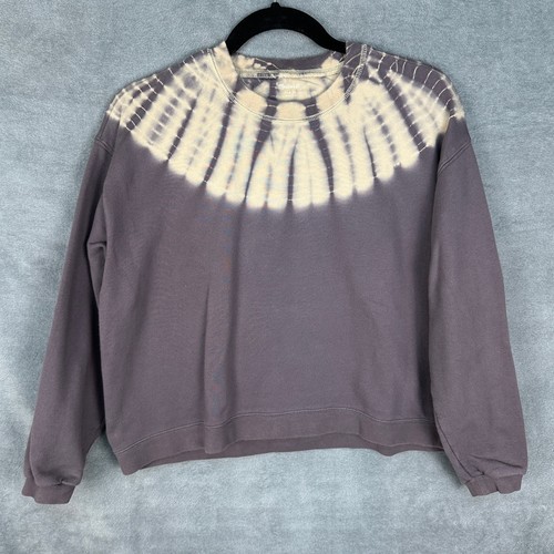 Madewell Sweatshirt Women Medium Gray Tie Dye Resourced Cotton Swing Loose Comfy