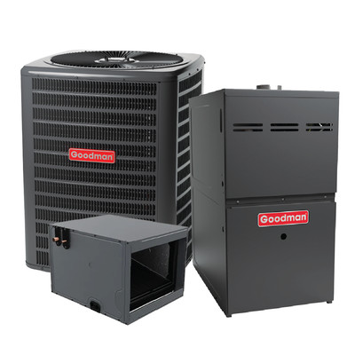 GOODMAN 3.5 TON 14.5 SEER2 AC & 80% AFUE 80K BTU GAS FURNACE SYSTEM - HORIZONTAL