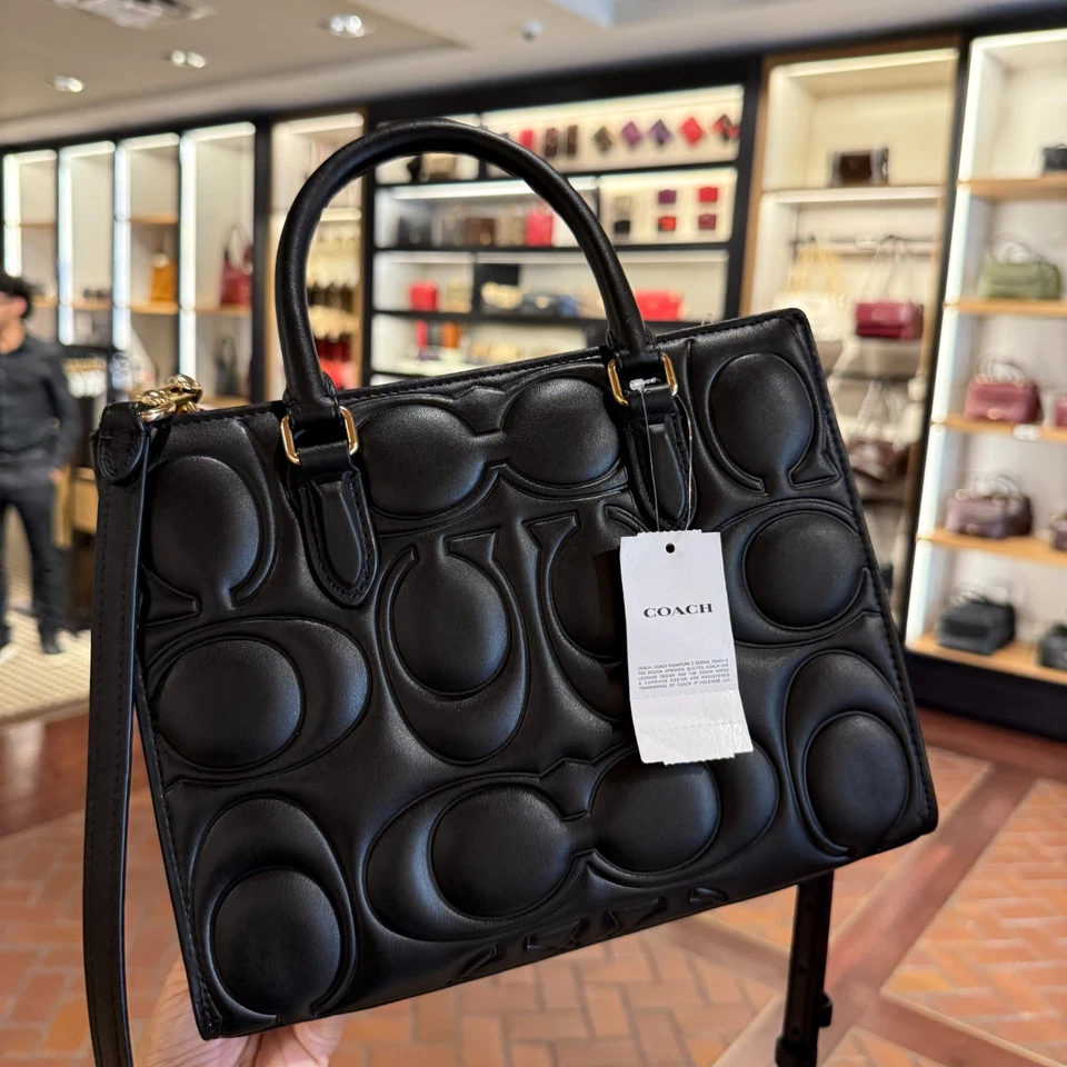 Bolso de Mano Pequeño Coach Maggie Cuero Signature CY670 Negro Foto 4 de 4