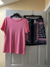 Talbots Nautical Seashell Rope Skirt Navy Pink Preppy NWT Size 10 with bonus