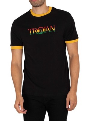 Trojan Herren Marken-T-Shirt, Schwarz