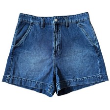GAP Denim Jean Shorts High Rise Retro 3.5" Vintage Style Dark Wash Normcore