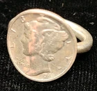 Vintage 1943 Mercury Dime Silver Coin Ring Size 6 Heavy Sterling Band 6-7g