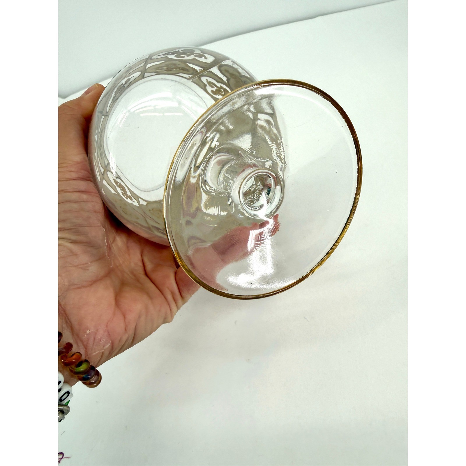 Vintage MCM Culver 22K Gold Clover Brandy Cognac Whiskey Snifter Barware Glass