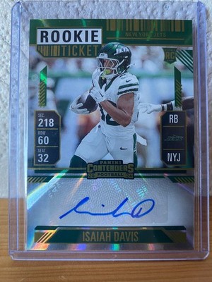 2024 Panini Contenders Isaiah Davis Auto Rookie Ticket Green #No.176