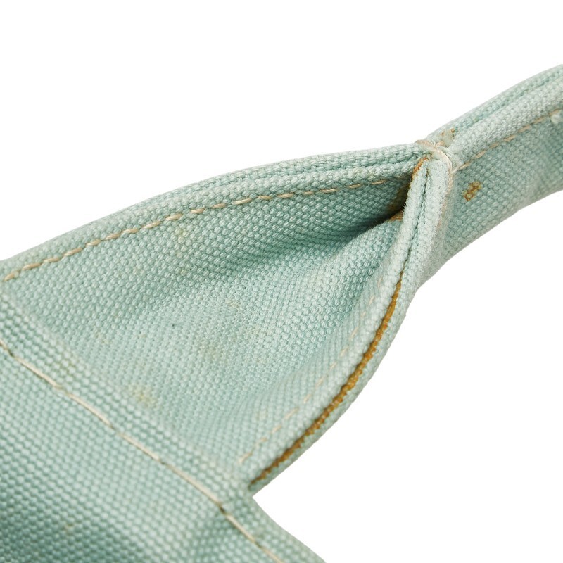 Prada Canapa Handbag Tote Bag Mint Green Canvas Ladies PRADA Used from japan thumbnail 5