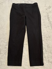 Talbots Pants Women's 12 Black Cotton Stretch Straight Leg Chatham Ankle Career