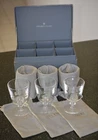 6 Signed STEUBEN Lead-Crystal #7725 Water Goblets WAFER STEM Box & Sleeves 1932+