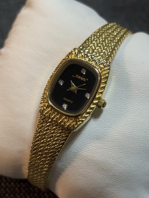 Xavier Masterpiece Diamond Gold Tone Tonneau Women s Dress Watch New Bat
