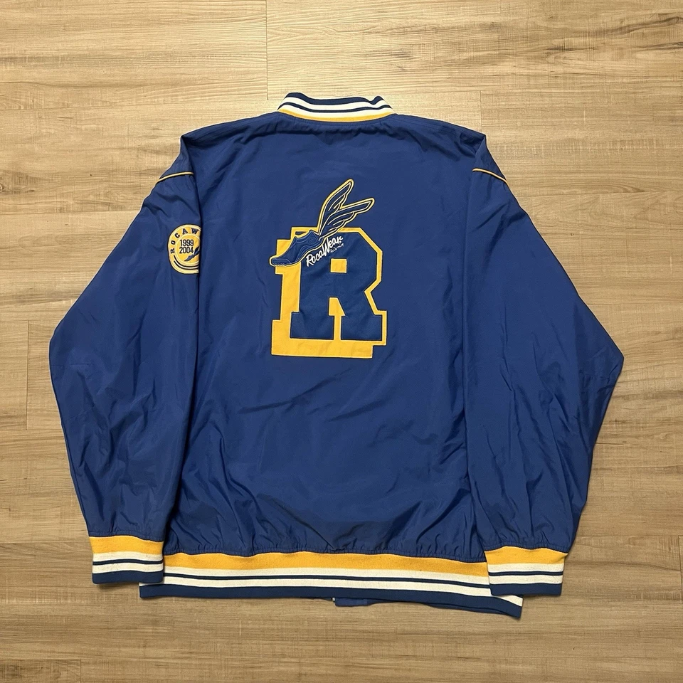 Vintage Y2K Rocawear Embroidered Letterman Varsity Jacket Zip Up Mens Size XXL - Image 2 of 4