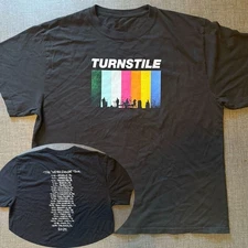 SALE 30% - Turnstile 2025 Tour Shirt Large New Short Sleeve Reprint Gildan