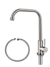 Cold Only Water Faucet Single Hole Kitchen Sink Faucet SUS304 Stainless Steel...
