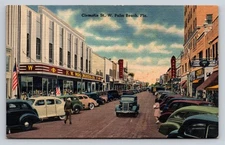 Vintage Linen Clematis St. West Palm Beach FL Postcard F.W. Woolworth