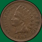 1907 Indian Head Cent Choice Extremely Fine XF+ Coin #32635