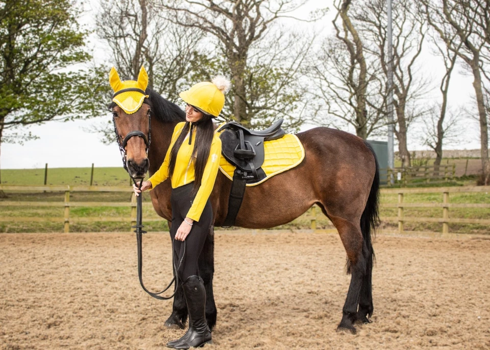 Conjunto de almofadas de sela Matchy Horse, almofada de sela de contato, bota de escovação, véu de orelha - Imagem 4 de 4