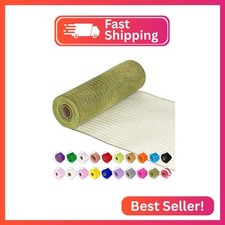 Deco Mesh Ribbon - 10inch x 30 feet Each Roll Metallic Foil Mesh Ribbon for Chri