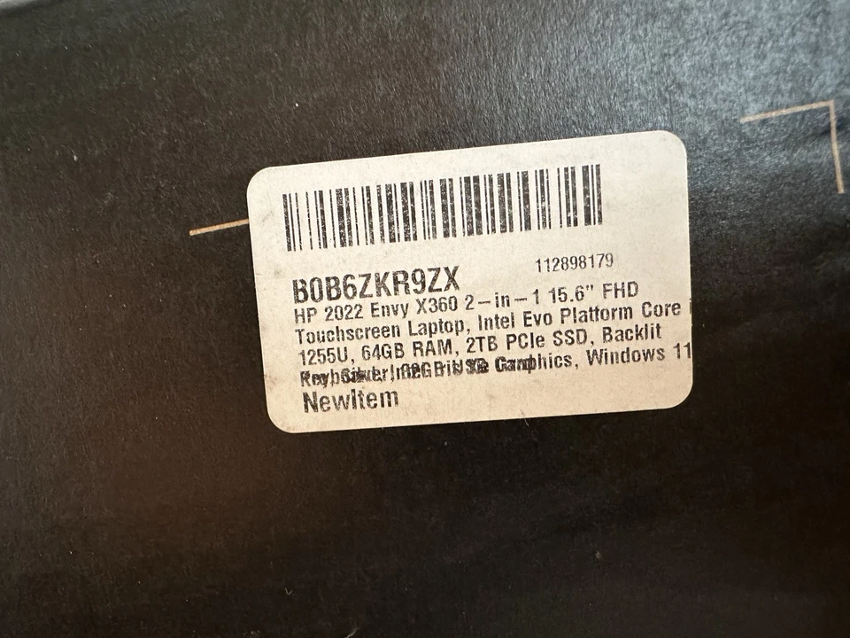 Ноутбук HP Envy X360 сенсорный экран 15,6 дюйма Intel Evo твердотельный накопитель 64 ГБ Ram/2 ТБ - Изображение 3 из 4