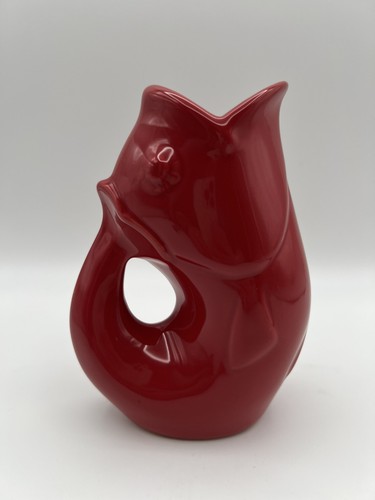 Gurgle Pot GurglePot Red Ceramic 7” Fish Beverage Pitcher Vase 2006 - Bild 5 von 9