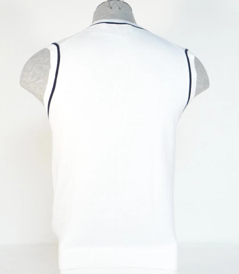 Izod PerformX 高尔夫亮白色针织毛衣背心男式全新带标签 — 第 4/4 张图片