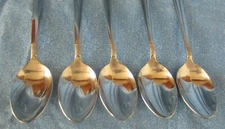 Cambridge Stainless Steel CBS193 Horizontal Lines Lot of  5 Oval Soup Spoons