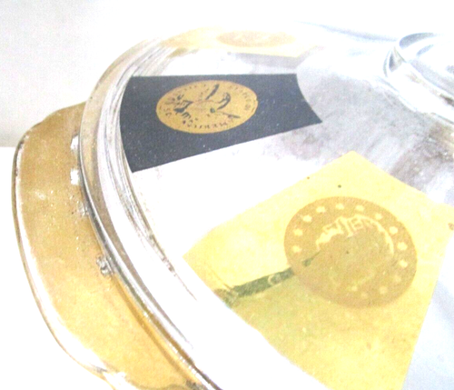 Vintage Feuerkönig Glas Cera Gold & Schwarz Münzen Kasserolle Schale und Deckel 60er Jahre - Bild 8 von 12