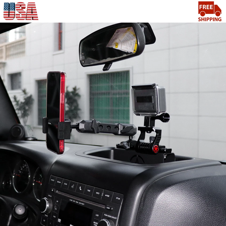 For Jeep Wrangler JK JKU 2012-2017 2/4Door Dash Camera Mount Cell Phone Holder - Imagem 3 de 4