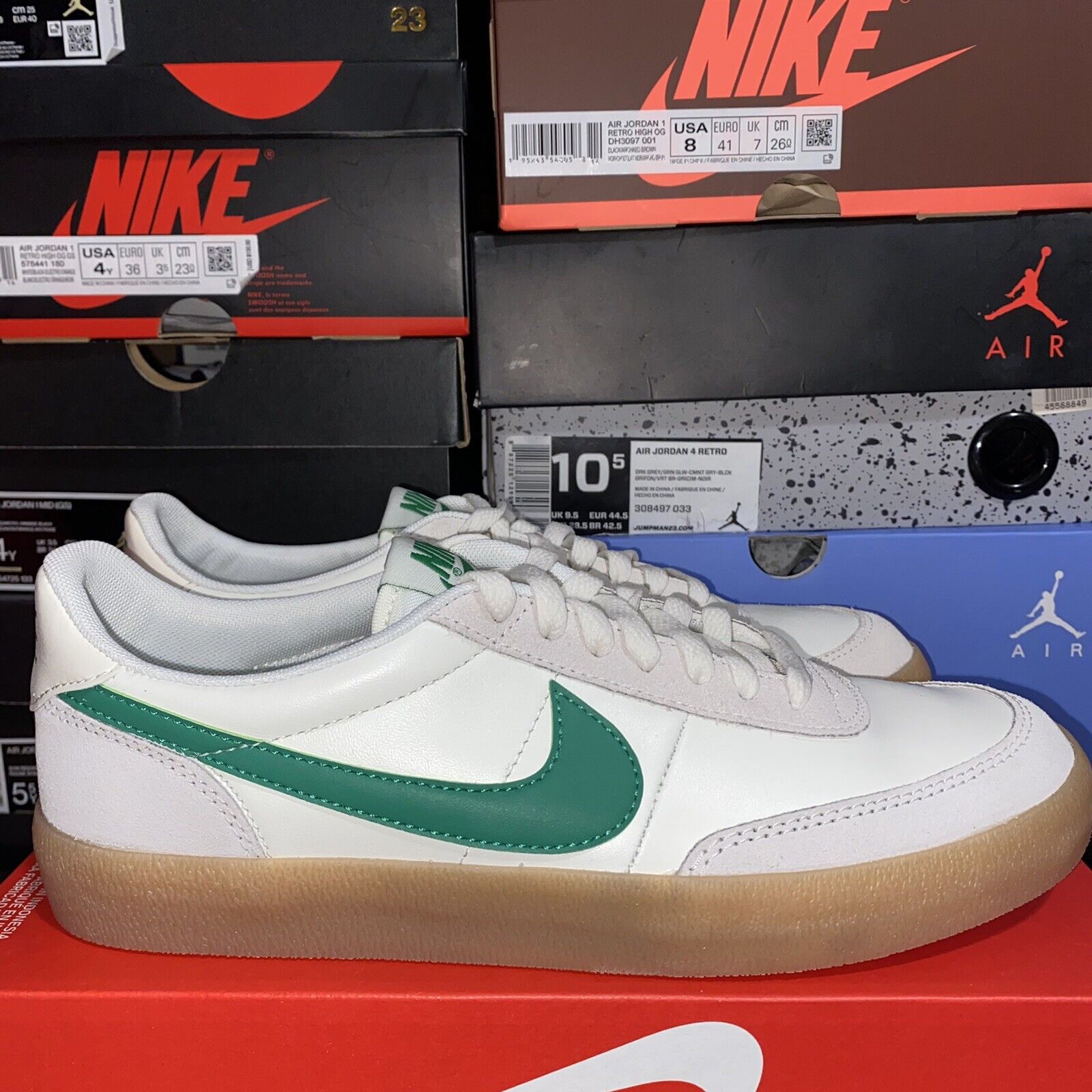 Nike Crew Killshot Leather Sail Gum Yellow Lucid Green 111 Size 7.5 | eBay