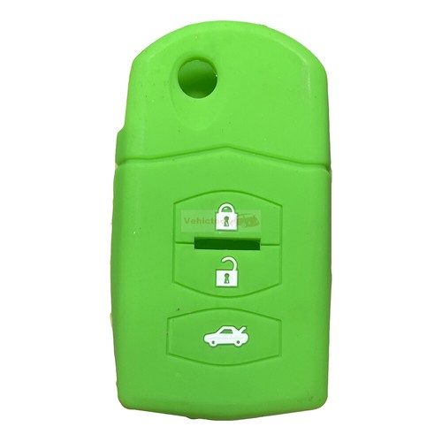 Fit MAZDA 2 5 6 3 Button Flip Remote Smart Key Fob Silicone Skin Case Cover - Picture 7 of 21