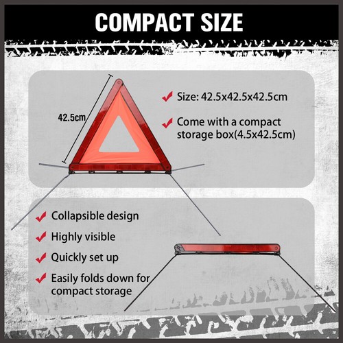 3 Pack Emergency Warning Triangles Foldable Warning Reflective Triangle Warning - Picture 5 of 10