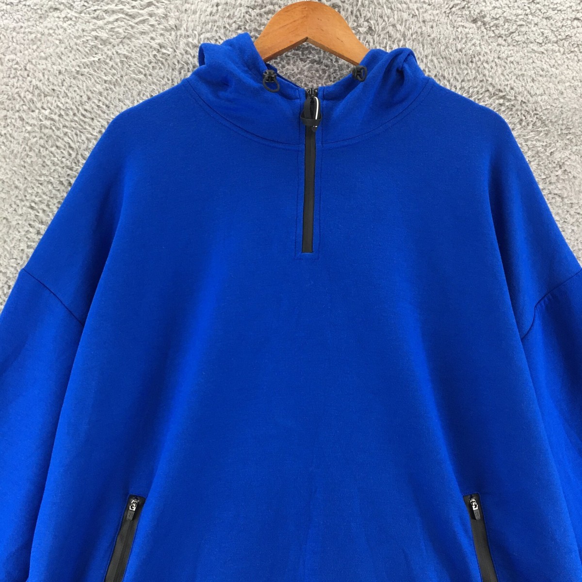 Sports Illustrated Hoodie Jacket Mens XL Blue Quarter Zip Front