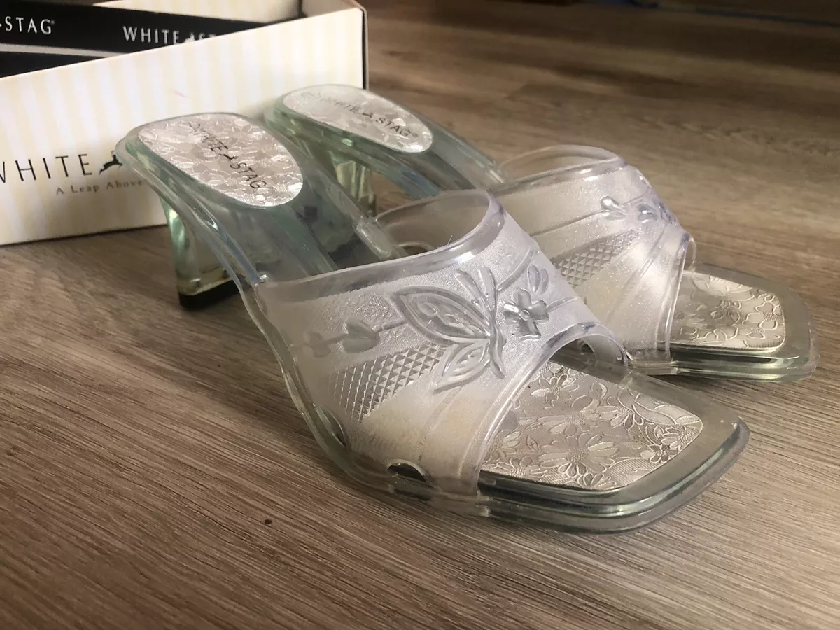 Plastic shop block heels