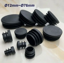 Ø12~76mm Round Plastic Black Blanking End Caps Tube Pipe Inserts Plug Bung Box