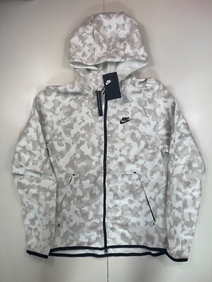 Nike Sportswear Tech Fleece Hoodie Summit White Camo CJ5975-121 New