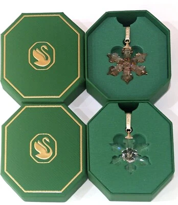 New SWAROVSKI 100% Crystal Annual Edition S Festive Snowflake Ornament Gift Box