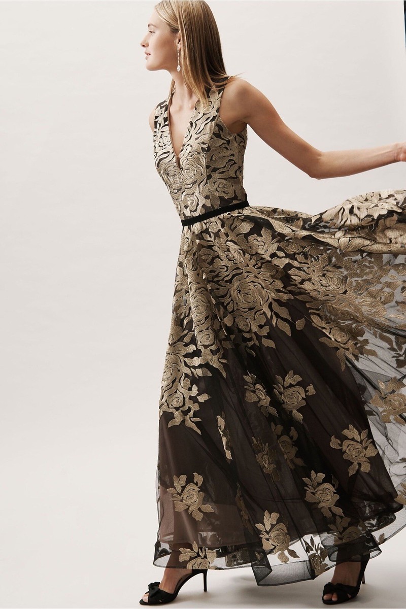 anthropologie black and gold dress Anthropologie | Dresses | Anthropologie Black And Gold Tulle Cocktail Dress
