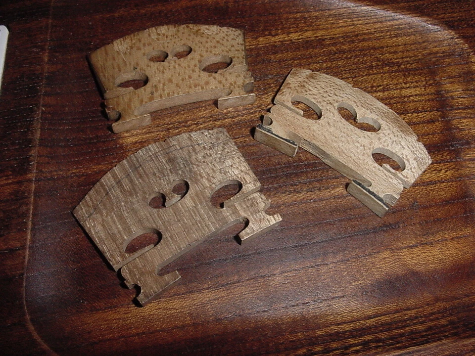 TRES PUENTES VIOLÍN USADOS VINTAGE S ANTIGUO "CURADO" c1900 GRAN PÁTINA SIN MARCA Foto 2 de 4